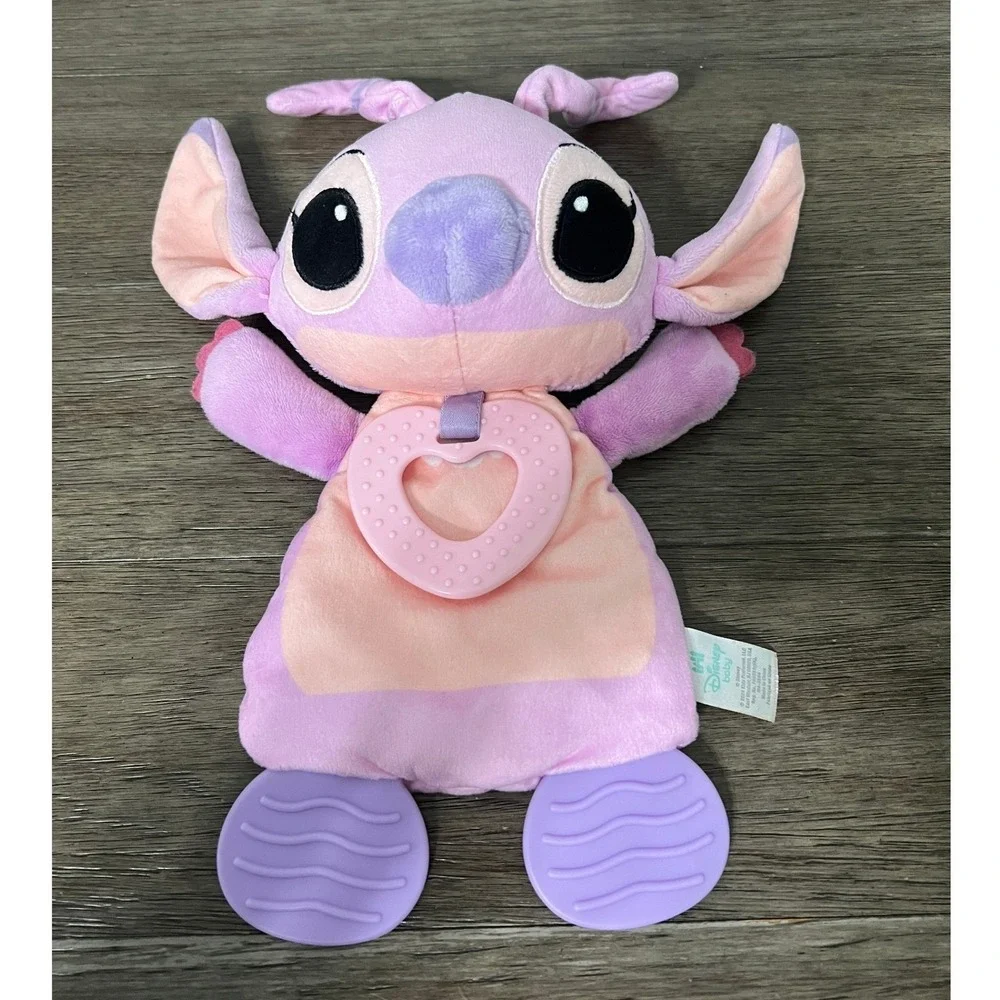 Disney Baby Angel Plush Teether Stuffed Animal Lilo & Stitch Purple Pink Lovey